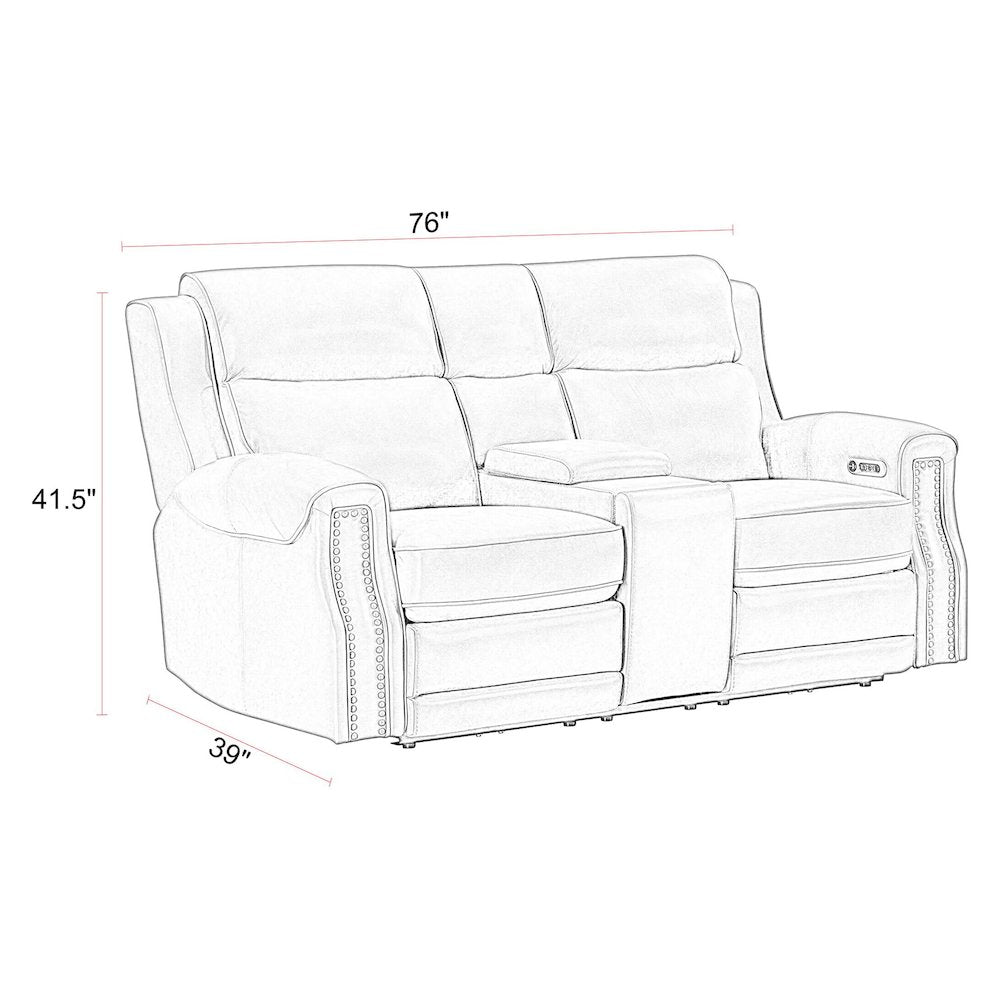 Hensley Smooth Espresso Power Loveseat