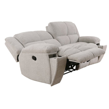 Buster - Opal Taupe Manual Glider Reclining Sofa and Two Recliners