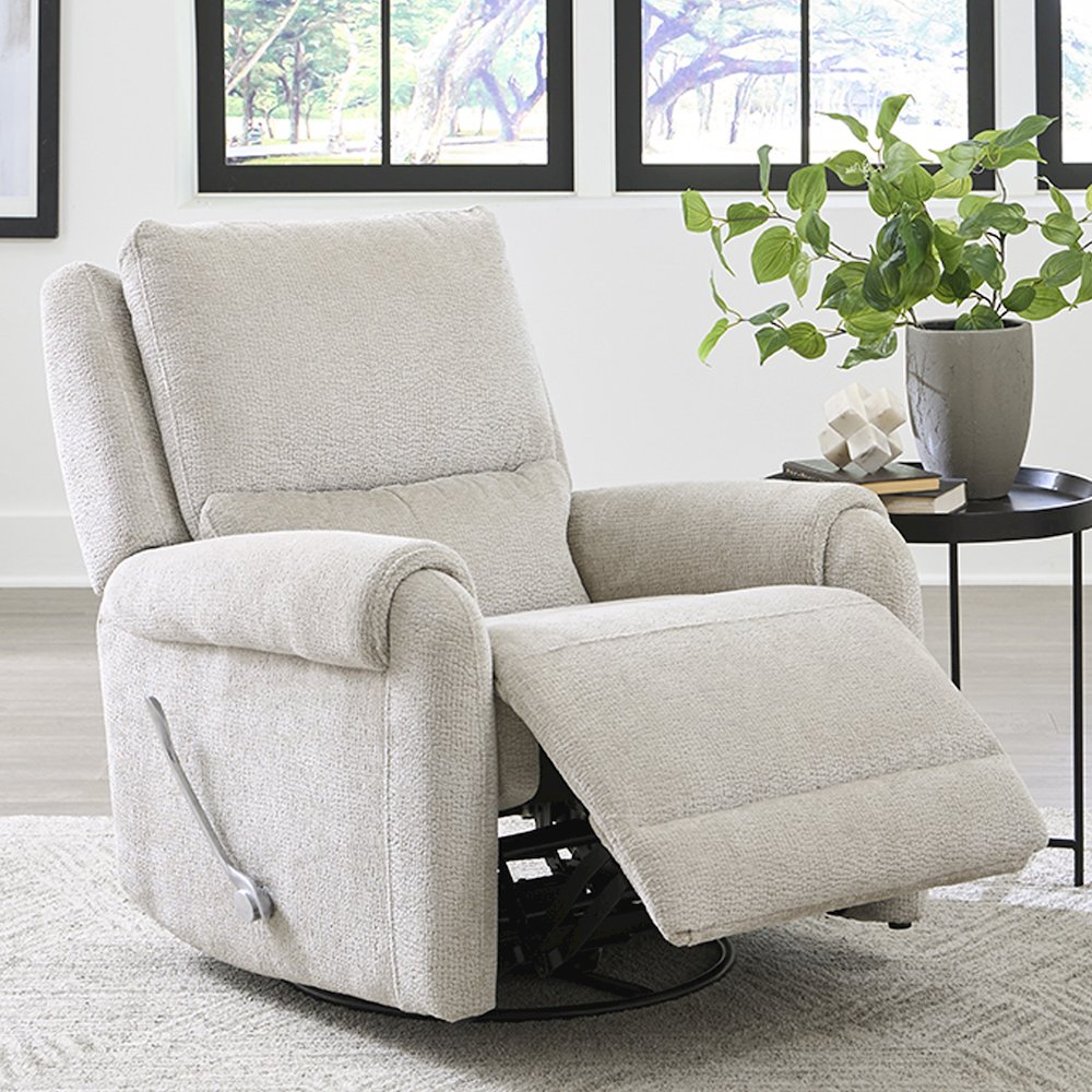Gentry - Ecru Mist Manual Swivel Glider Recliner