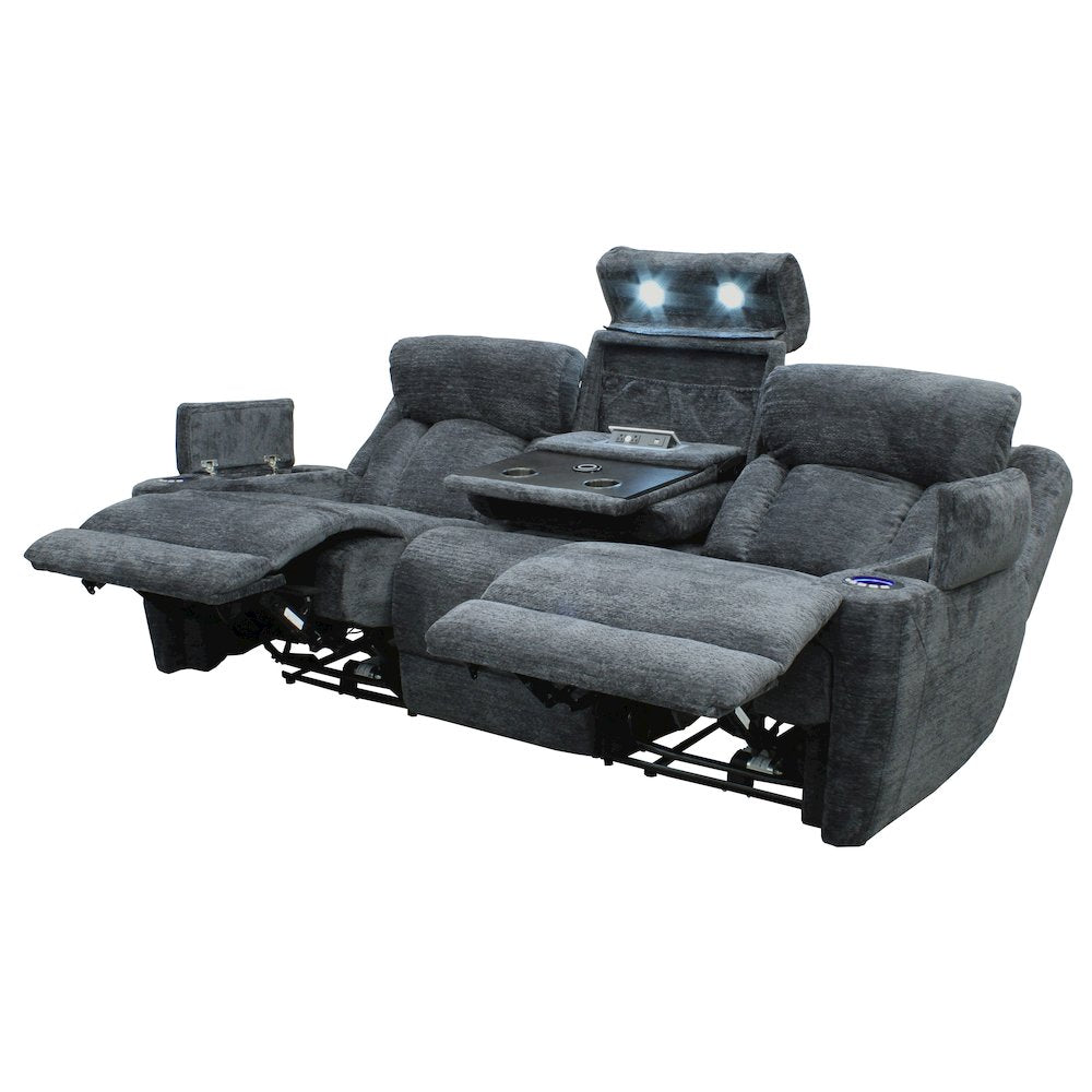 Dalton - Lucky Charcoal Power Reclining Sofa and Two Recliners