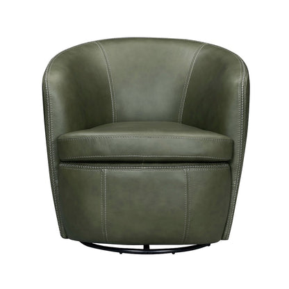 Barolo Lyric Sage 100% Italian Leather Swivel Club Chair