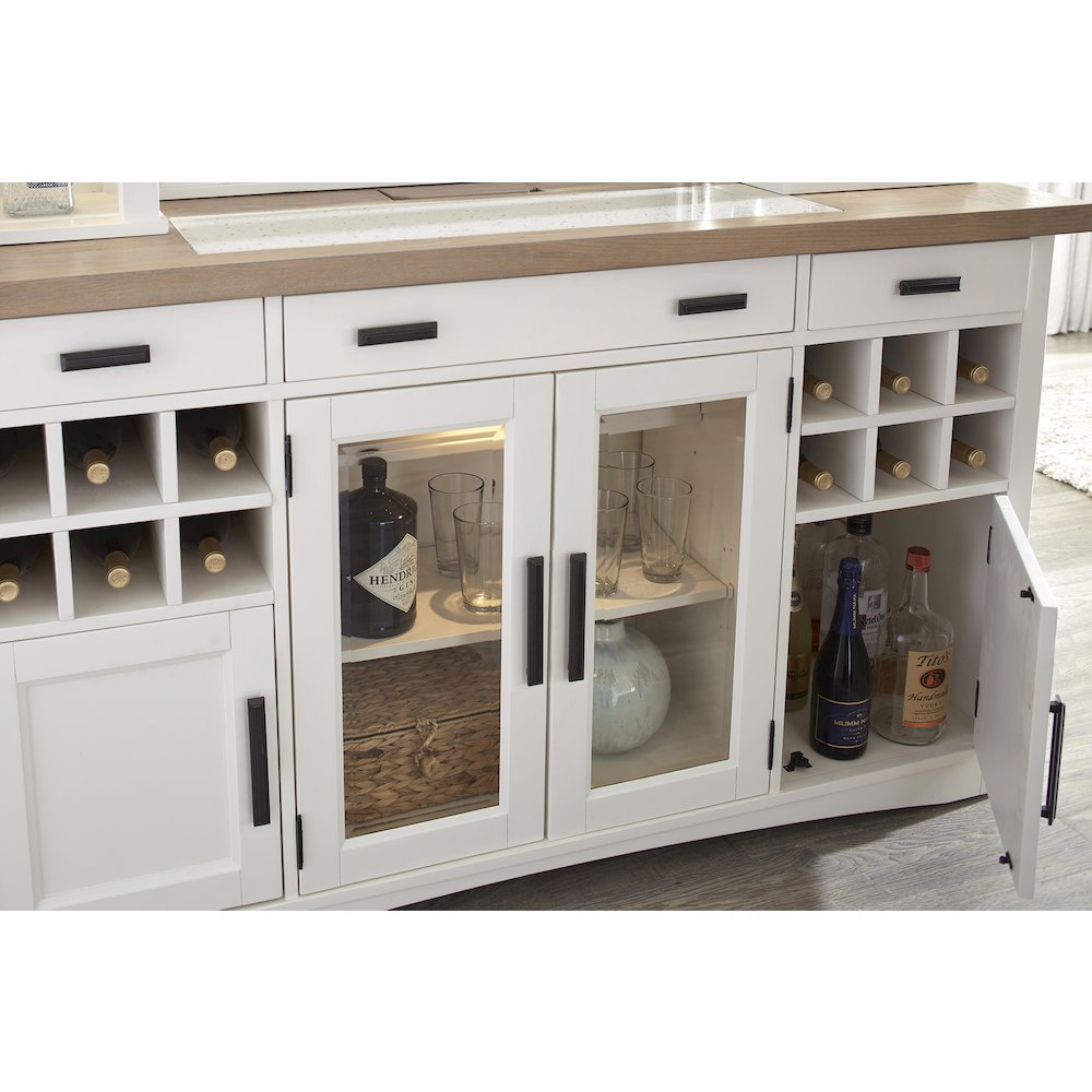 Modern Dining 66 In. X 19 In. Buffet Server with Quartz Insert