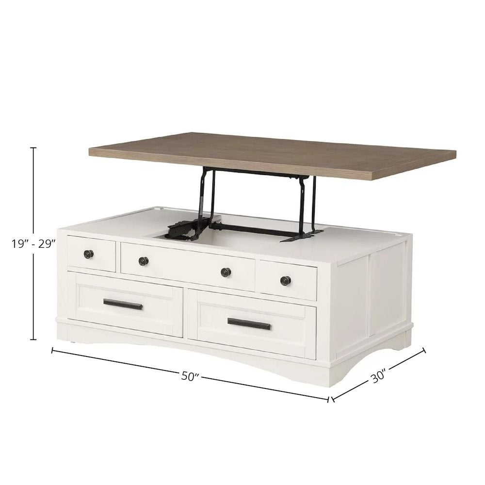 Modern - Cotton Lift Top Cocktail Table with 2 End Tables