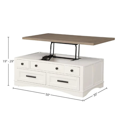 Modern - Cotton Lift Top Cocktail Table with 2 End Tables