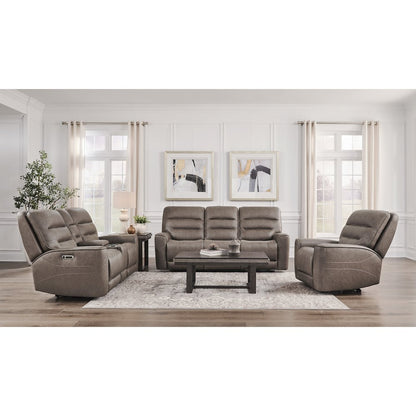 Lawson Sydney Brunette Power Zero Gravity Tilt Console Loveseat P2