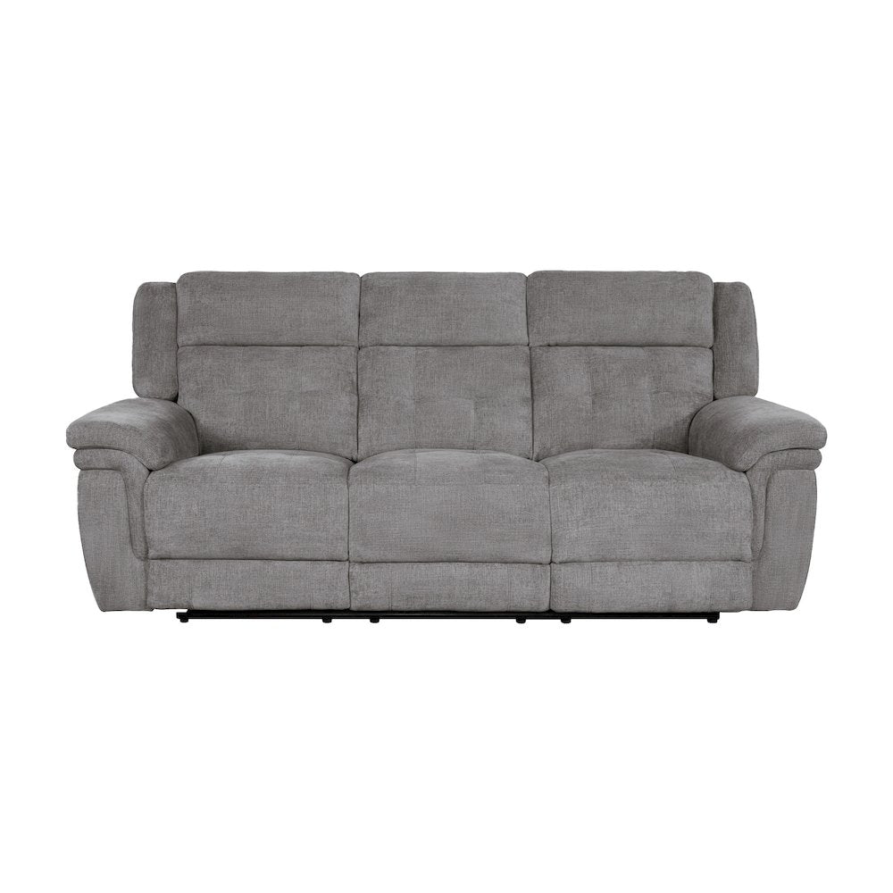 Richland - Bristol Grey Power Reclining Sofa and Two Recliners