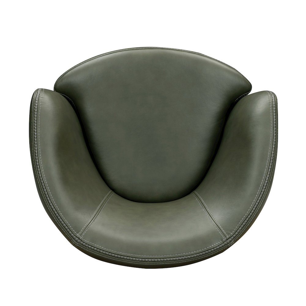 Barolo Lyric Sage 100% Italian Leather Swivel Club Chair