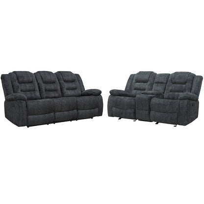 Bolton - Misty Storm Manual Glider Reclining Sofa and Loveseat