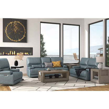 Verona Azure - Powered By Freemotion Power Reclining Sofa Loveseat and Recliner