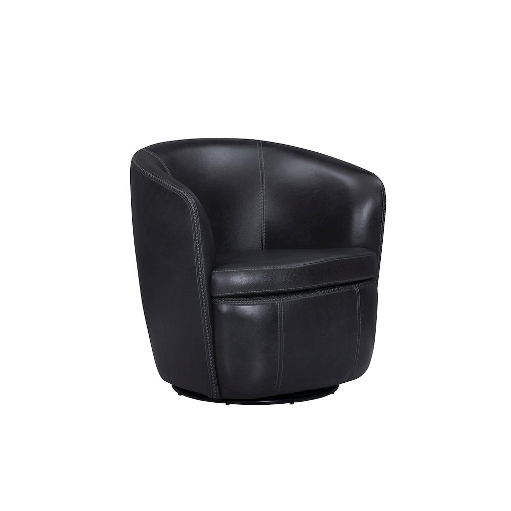 Barolo - Vintage Onyx 100% Italian Leather Swivel Club Chair