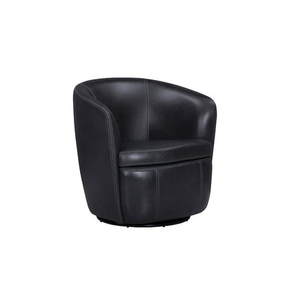 Barolo - Vintage Onyx 100% Italian Leather Swivel Club Chair
