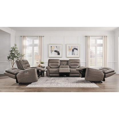 Lawson Sydney Brunette Power Zero Gravity Tilt Console Loveseat P2