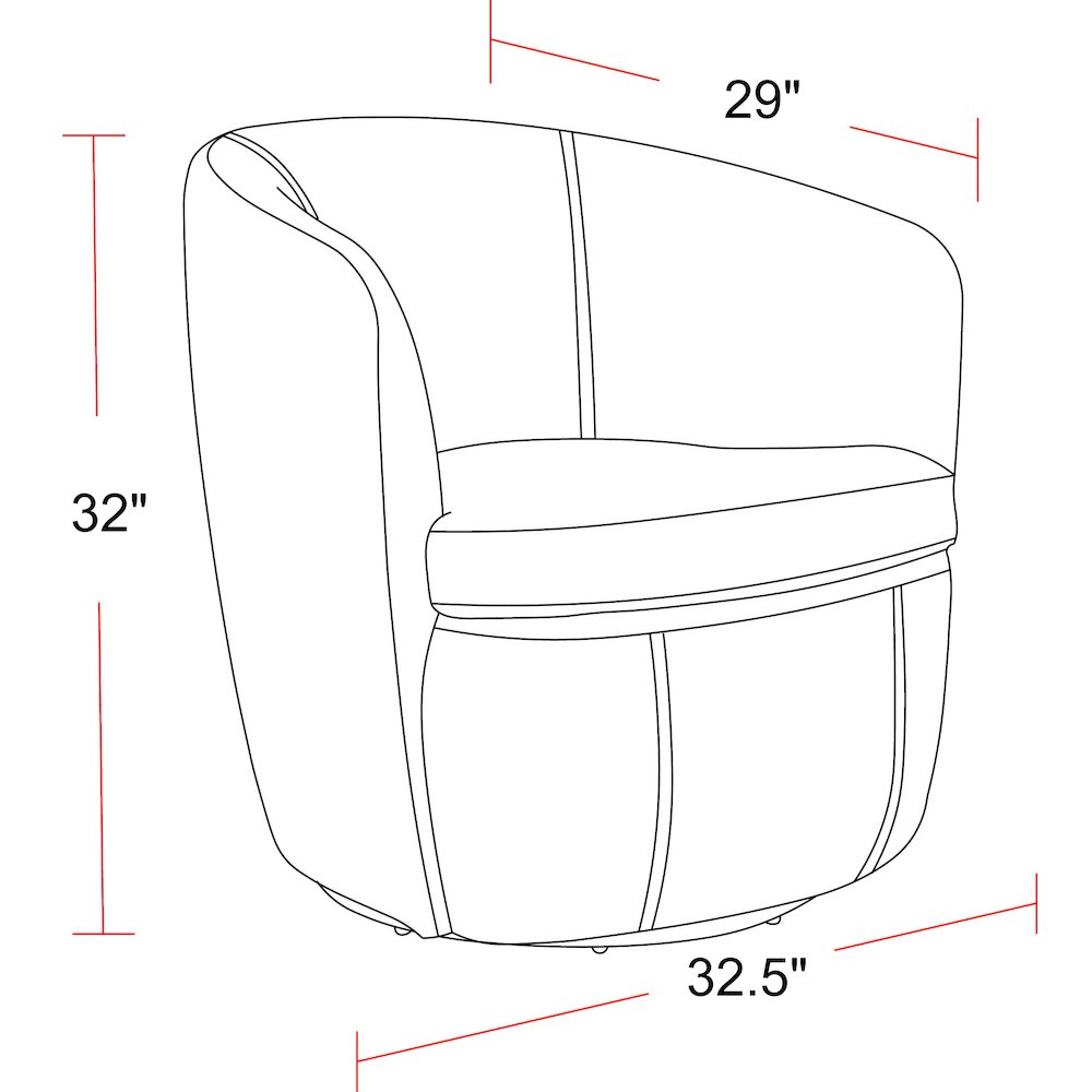Barolo Lyric Sage 100% Italian Leather Swivel Club Chair
