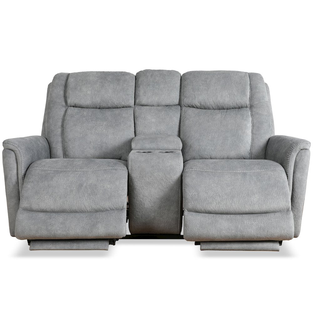 Linus - Hudson Grey Power Reclining Sofa Loveseat and Recliner