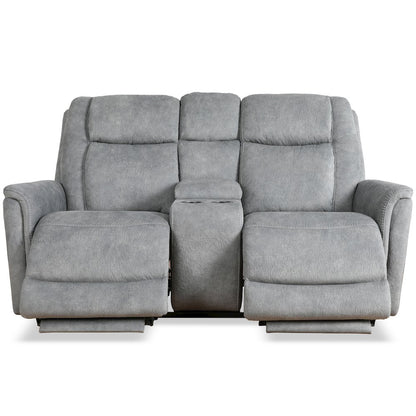 Linus - Hudson Grey Power Reclining Sofa Loveseat and Recliner