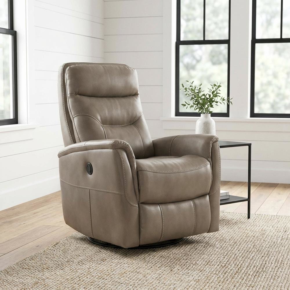 Gemini - Linen Power Swivel Glider Recliner Two Pack