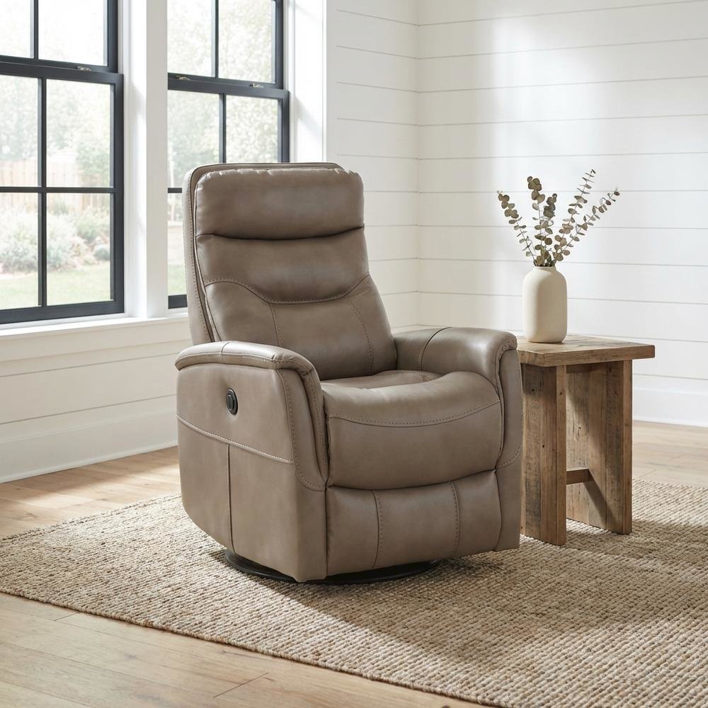 Gemini - Linen Power Swivel Glider Recliner