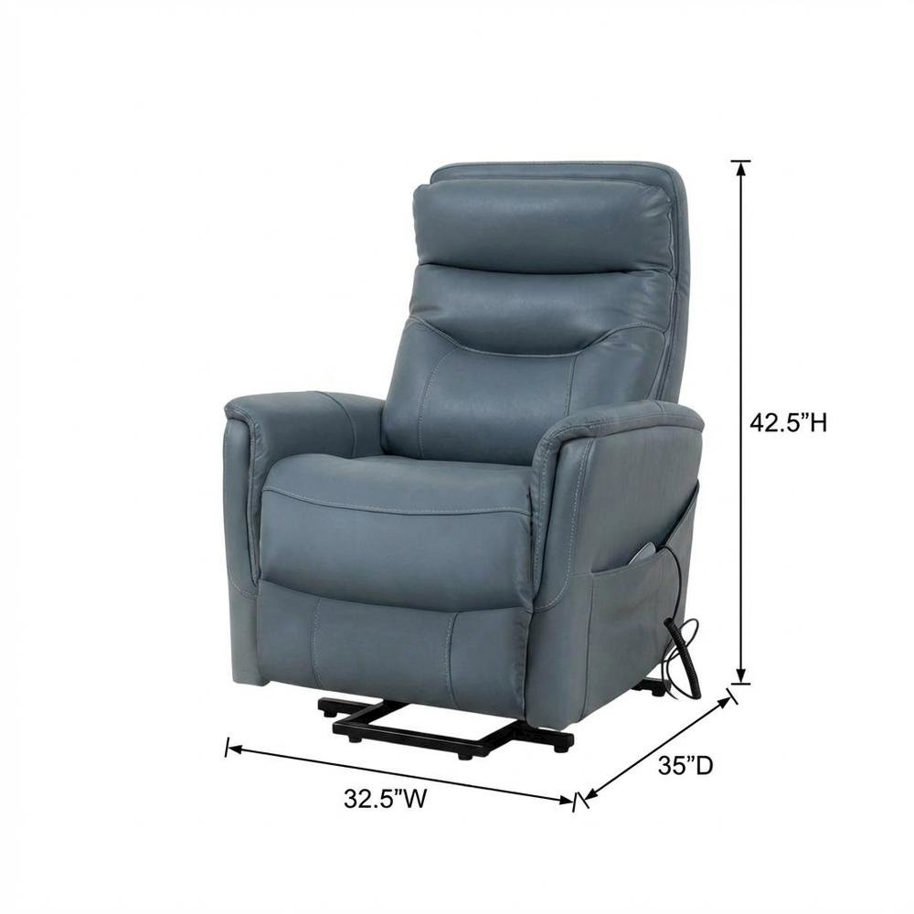 Gemini - Softy Azure Power Lift Recliner with Articulating Headrest