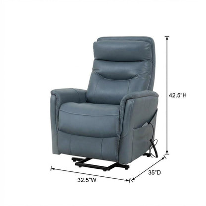 Gemini - Softy Azure Power Lift Recliner with Articulating Headrest