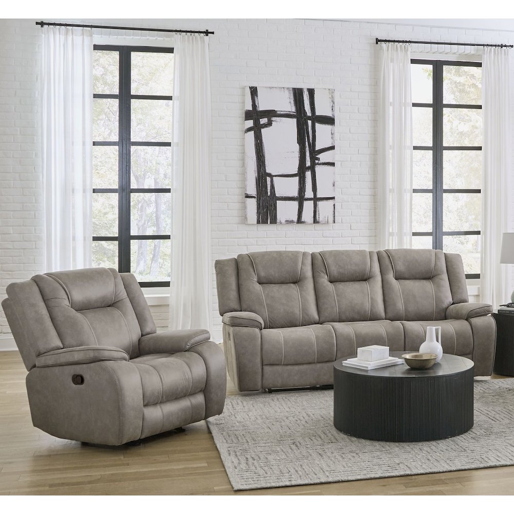 Blake - Desert Taupe Manual Reclining Sofa and Recliner
