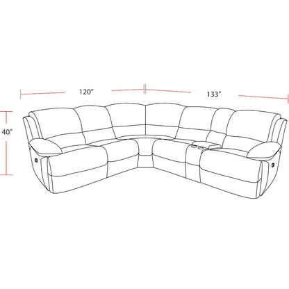 6 Piece Modular Power Reclining Sectional with Power Adjustable Headrests