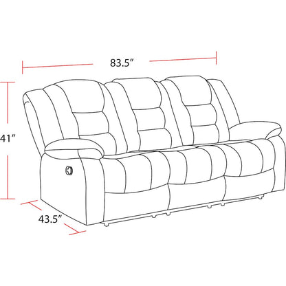 Bolton - Misty Storm Manual Glider Reclining Sofa Loveseat and Recliner