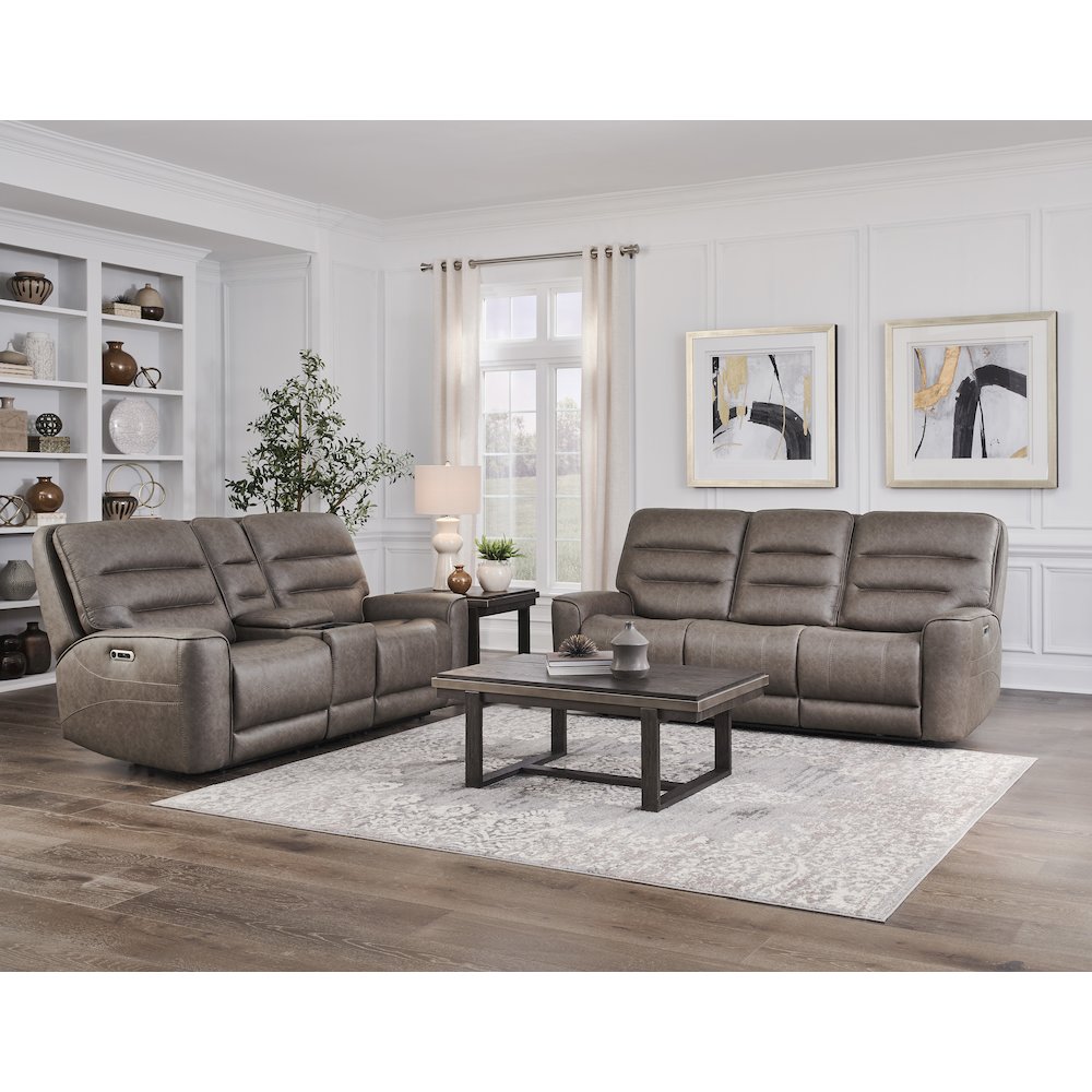 Lawson Sydney Brunette Zero Gravity Power Reclining Sofa and Loveseat