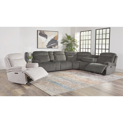 Alpine - Airy Midnight 6 Piece Zero Gravity Power Reclining Sectional