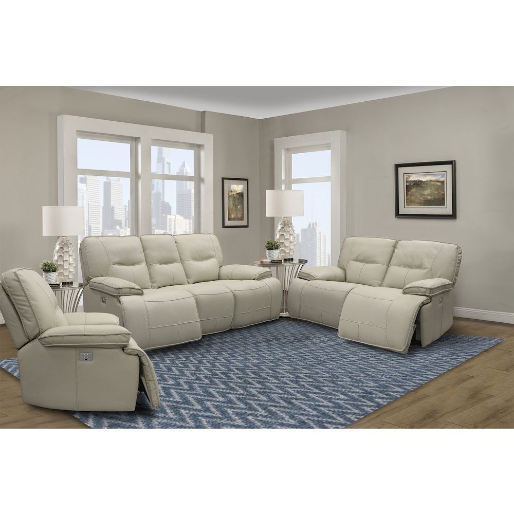 Spartacus - Oyster Power Reclining Loveseat