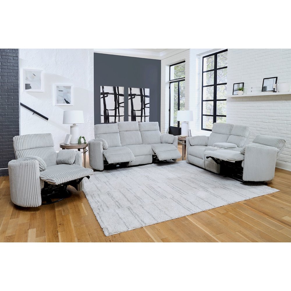 Radius - Mega Grey Power Glider Reclining Console Loveseat