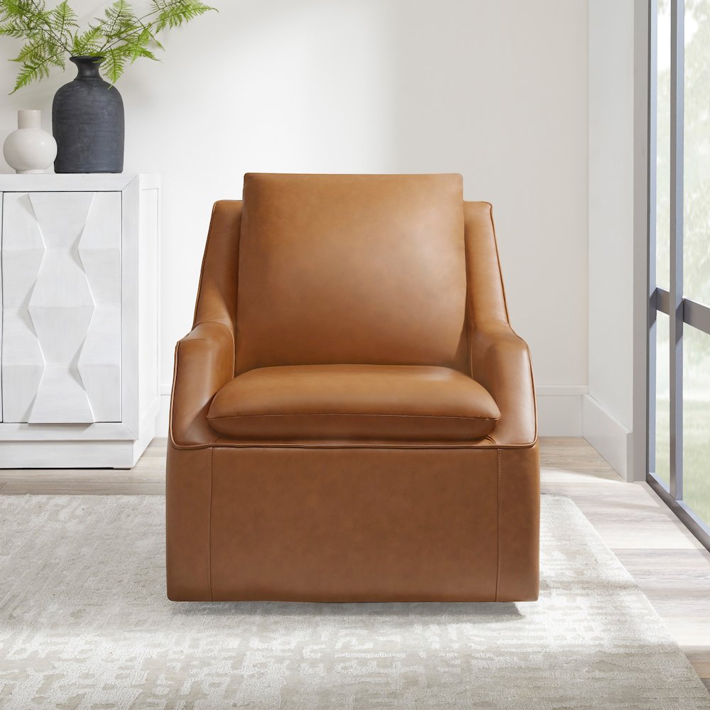 Asher - Steamboat Ecru Swivel Accent Chair