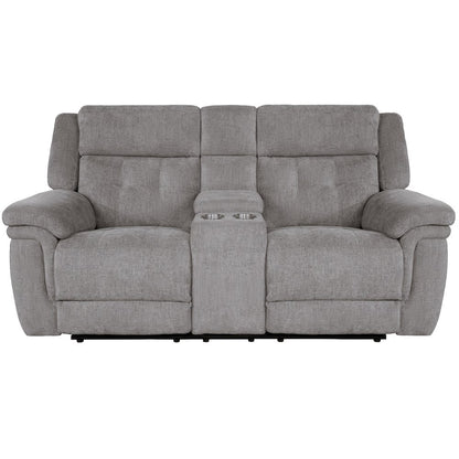 Richland - Bristol Grey Power Reclining Sofa and Loveseat