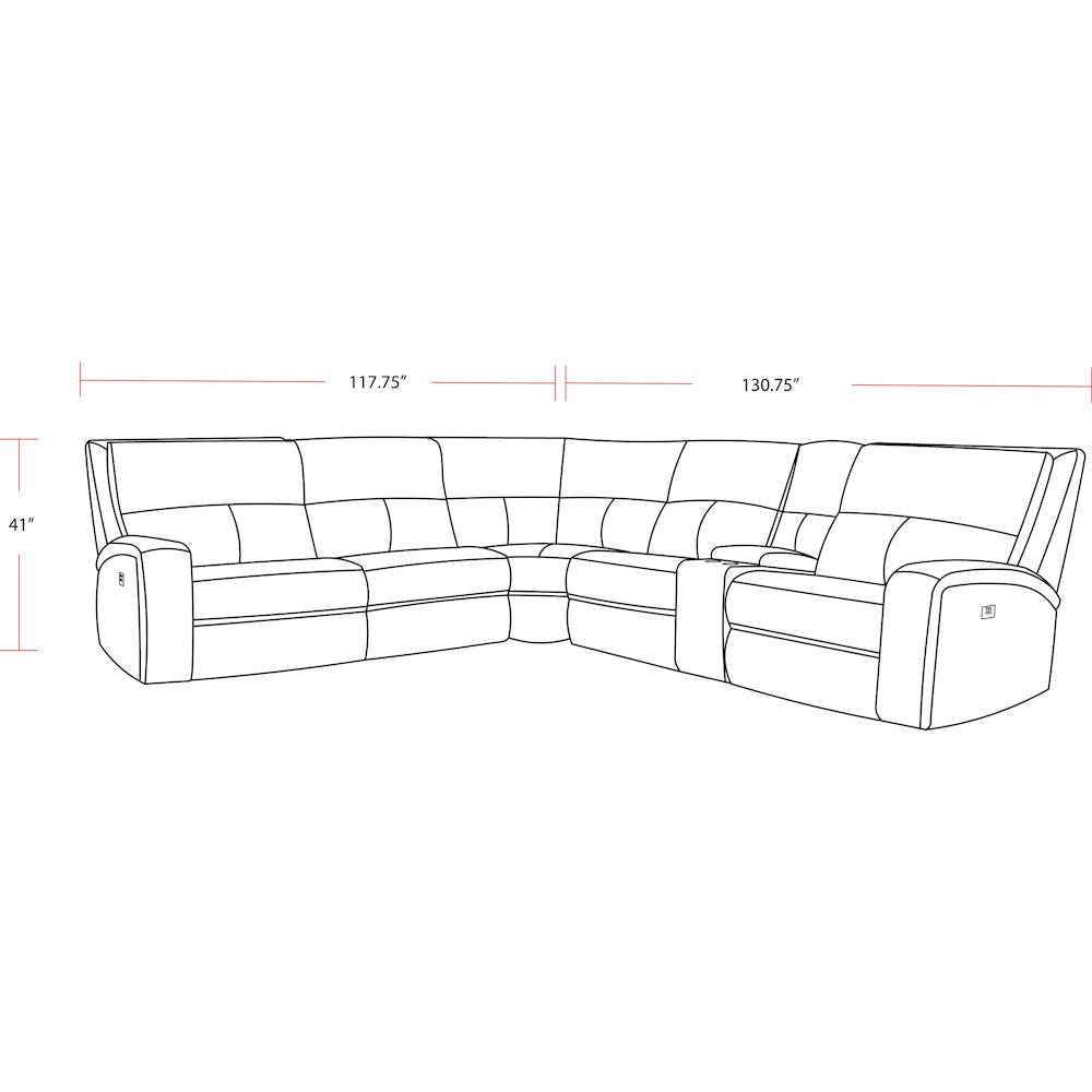 Polaris - Slate 6 Piece Modular Power Reclining Sectional