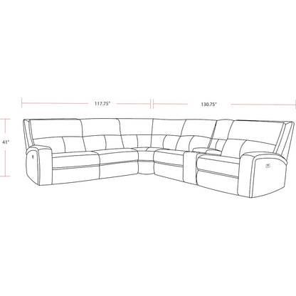 Polaris - Slate 6 Piece Modular Power Reclining Sectional