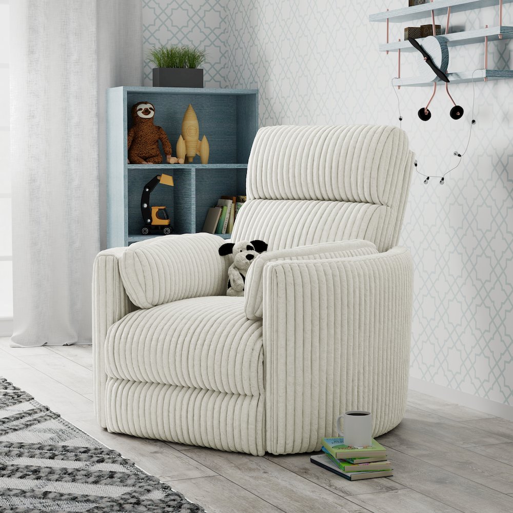 Radius - Mega Ivory Power Reclining Sofa and Two Recliners