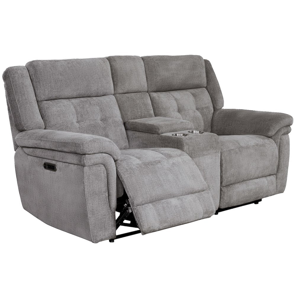 Richland - Bristol Grey Power Reclining Sofa and Loveseat