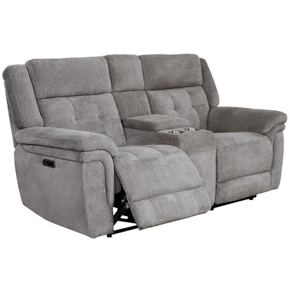 Richland - Bristol Grey Power Reclining Sofa and Loveseat