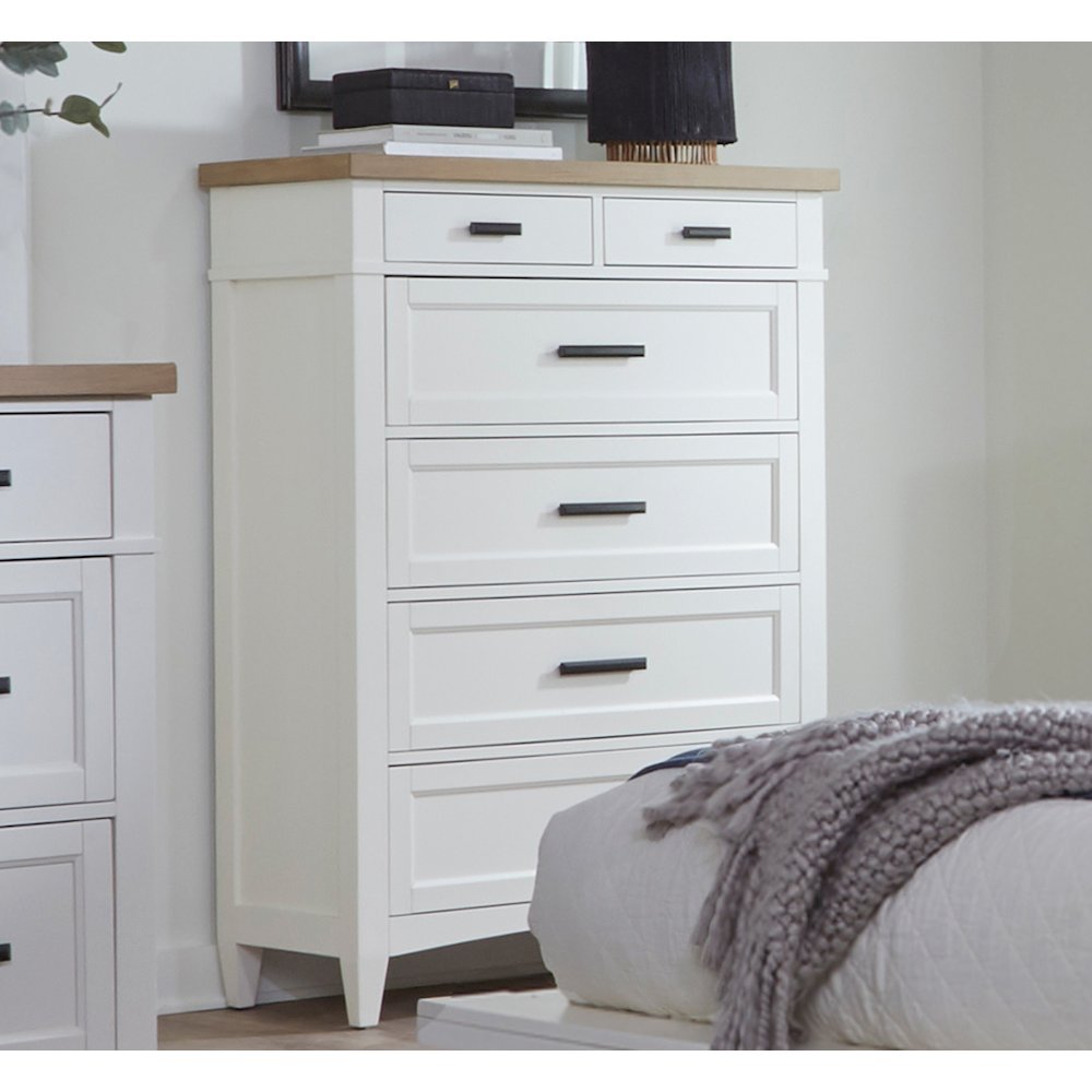 Modern Bedroom King Platform Bed 2 Nightstands Dresser with Mirror and Chest