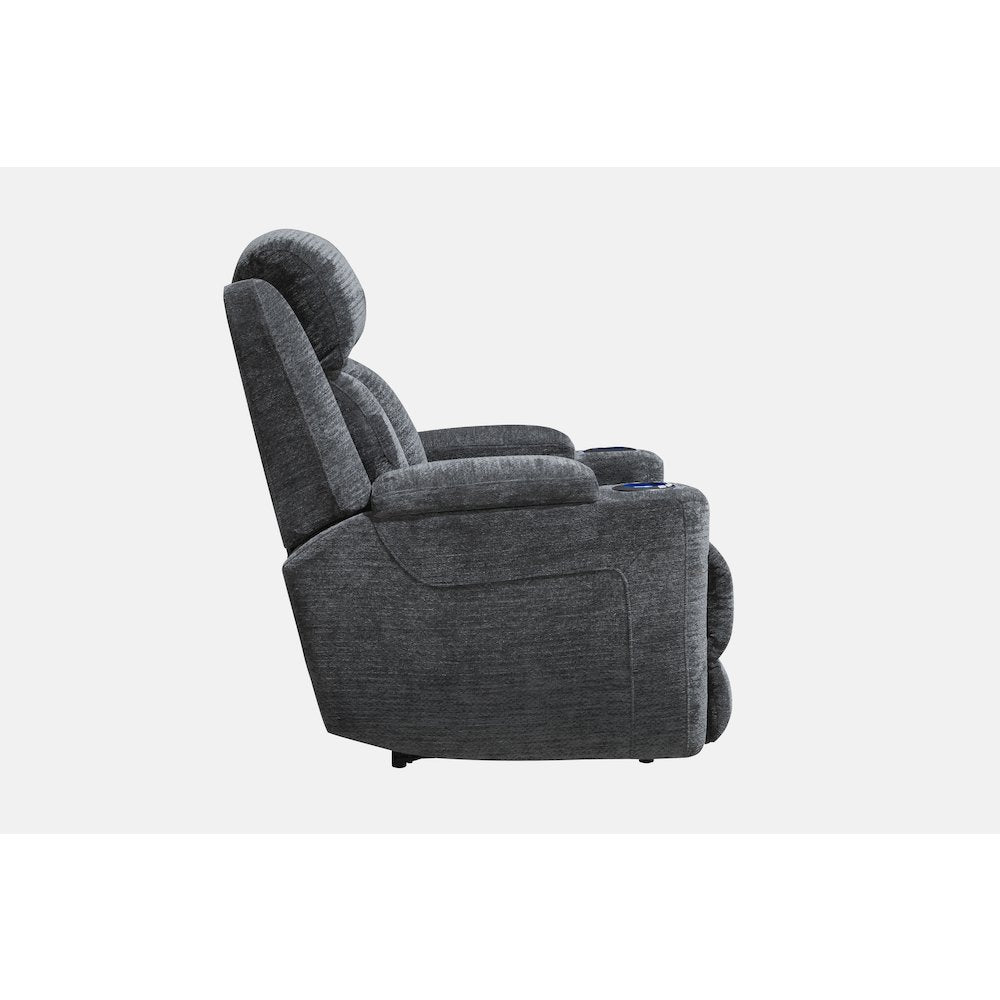 Dalton - Lucky Charcoal Power Reclining Sofa and Two Recliners