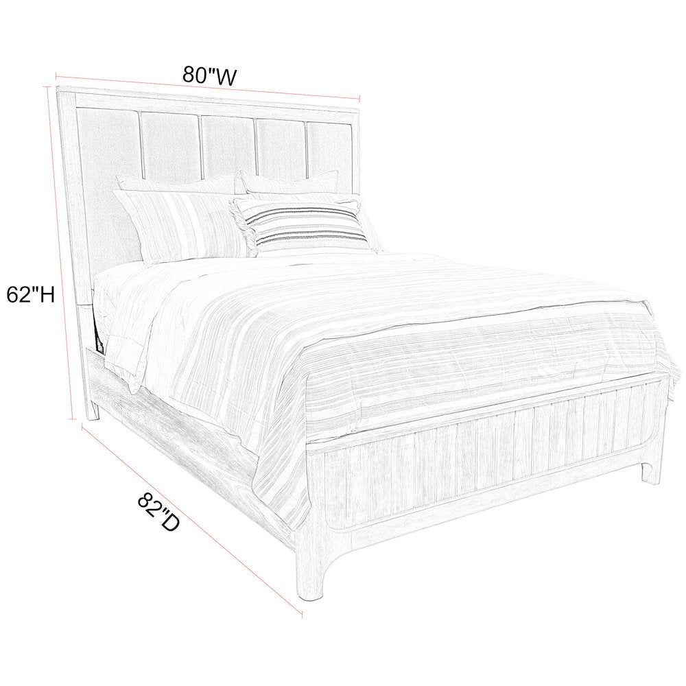 Bedroom King Panel Bed with 2 Nightstands