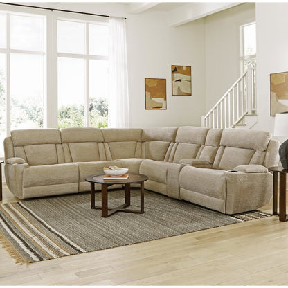 6 Piece Modular Power Reclining Sectional with Power Adjustable Headrests
