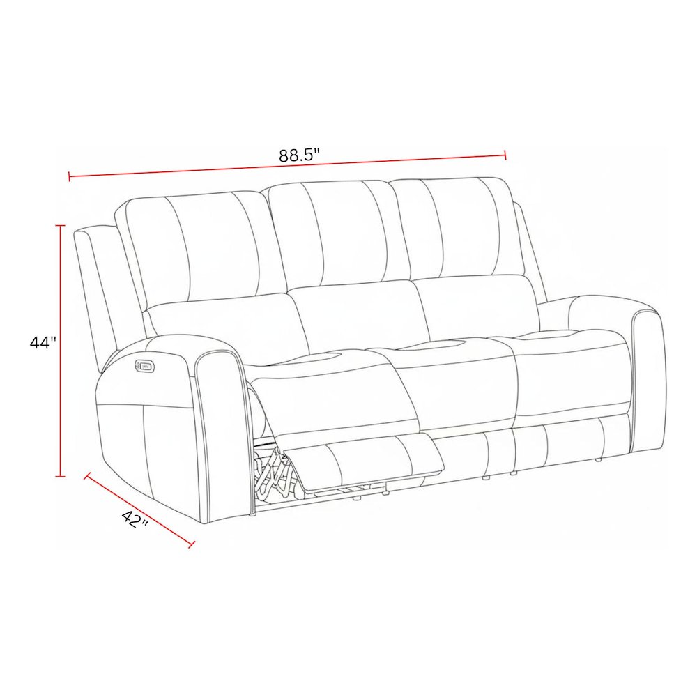 Belmont Lyric Caramel Zero Gravity Power Reclining Sofa P3