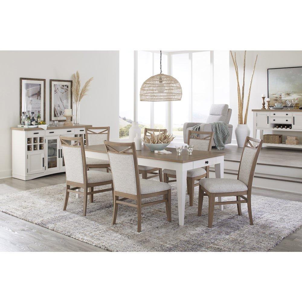 Modern Dining 66 In. X 19 In. Buffet Server with Quartz Insert