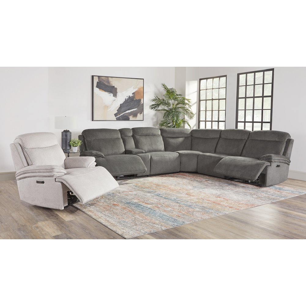 Alpine - Airy Midnight 6 Piece Zero Gravity Power Reclining Sectional