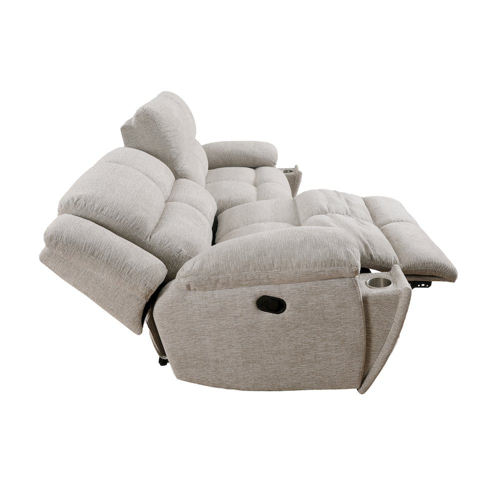 Buster - Opal Taupe Manual Reclining Sofa and Recliner