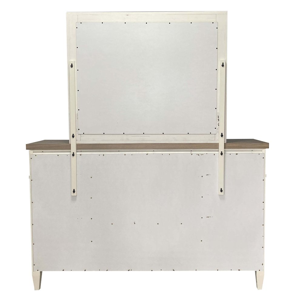 Modern Bedroom Queen Platform Bed with Dresser and Mirror