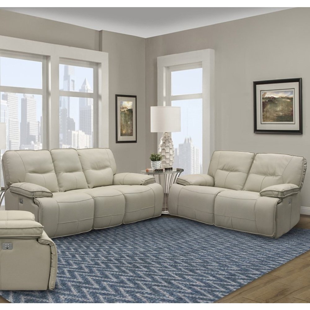 Spartacus - Oyster Power Reclining Sofa and Loveseat