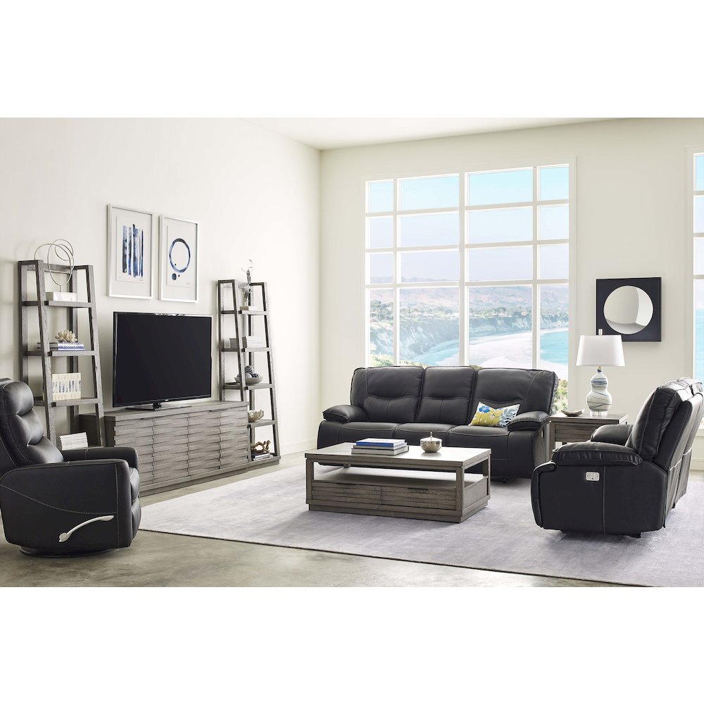 Spartacus - Black Power Reclining Sofa Loveseat and Recliner
