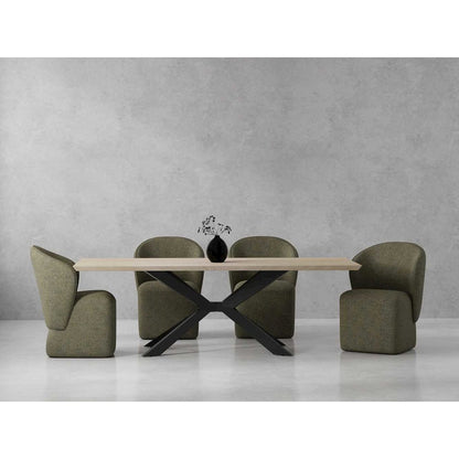 Monaco Dining 86 In. Rectangular Dining Table With 4 Upholstered Chairs