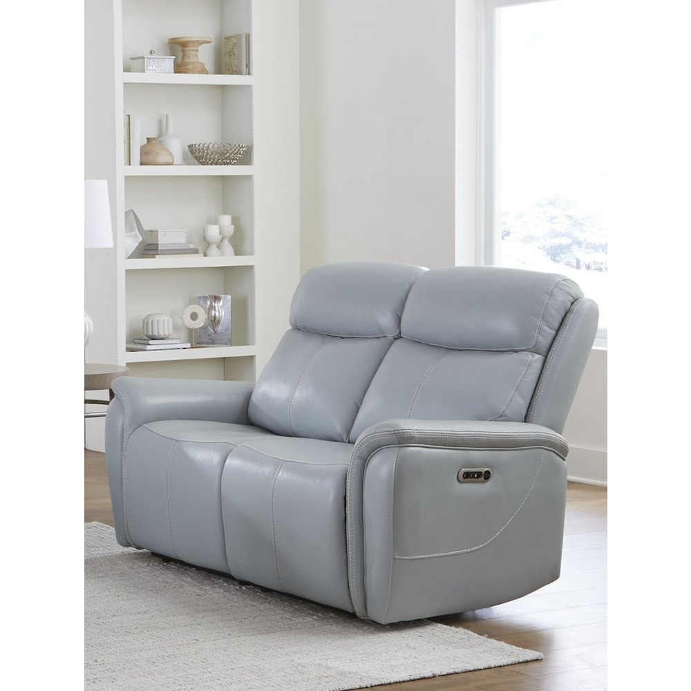 Cascade - Seamist Grey Power Reclining Sofa and Loveseat